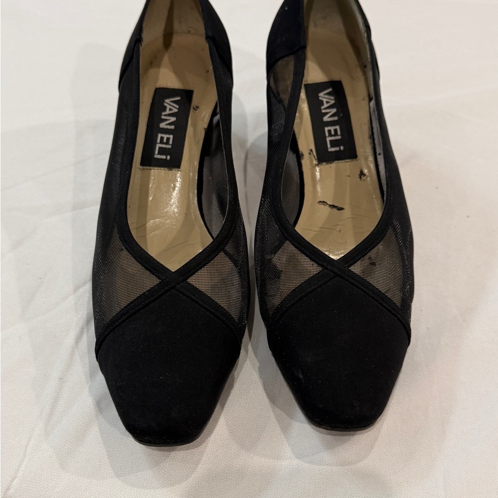 Van Eli Ashleigh Black mesh pumps